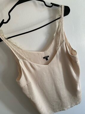 Express Cream Lace-Trim V-Neck Camisole